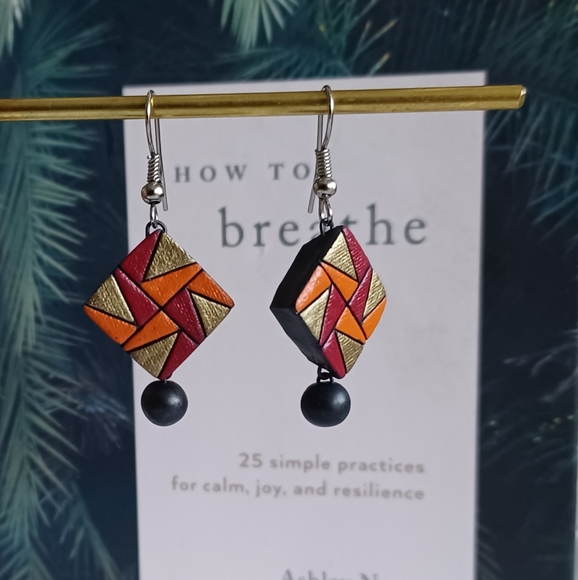Geometric Clay Earrings - Picture 1 of 7